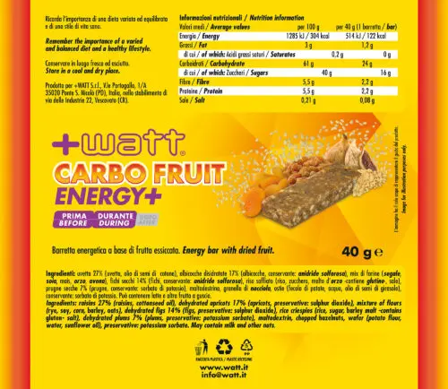 Etichetta Carbo Fruit Energy+