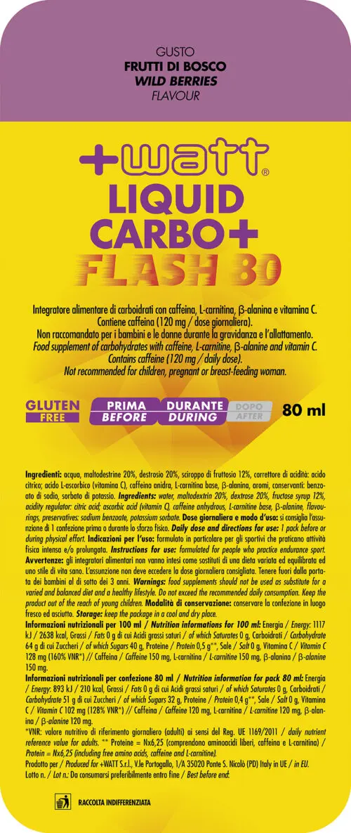 Etichetta Liquid Carbo+ Flash 80