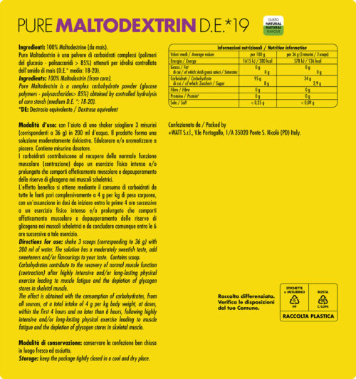 Etichetta Pure Maltodextrin D.E. 19 - 1